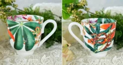 Feast u0026 Flair Küche & Esszimmer-Green Leaf Geschirrset - Teller Schüsseln Teegeschirr