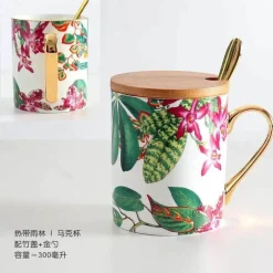 Feast u0026 Flair Küche & Esszimmer-Green Leaf Geschirrset - Teller Schüsseln Teegeschirr