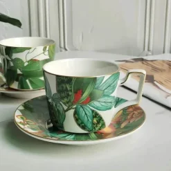 Feast u0026 Flair Küche & Esszimmer-Green Leaf Geschirrset - Teller Schüsseln Teegeschirr