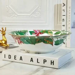 Feast u0026 Flair Küche & Esszimmer-Green Leaf Geschirrset - Teller Schüsseln Teegeschirr