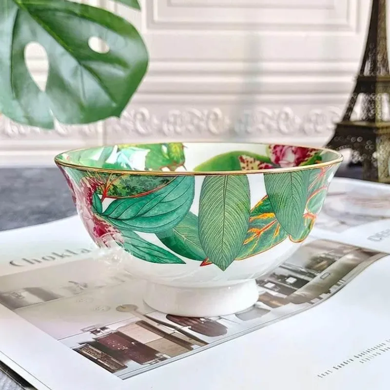 Feast u0026 Flair Küche & Esszimmer-Green Leaf Geschirrset - Teller Schüsseln Teegeschirr