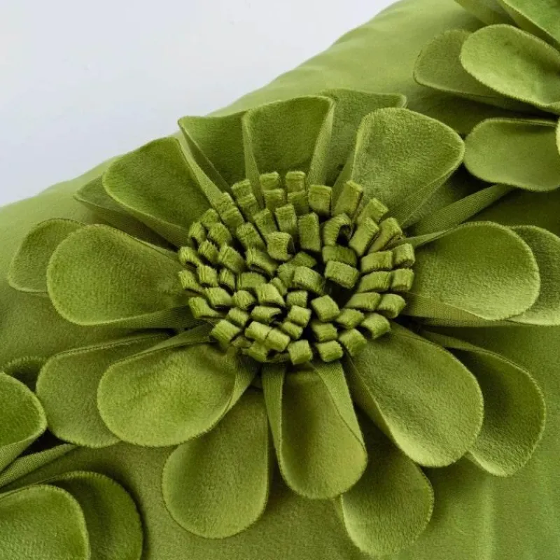 Pillow Haven Bettzeug-Grünes Blumensofakissen Kissenbezug - Home Decor Quadratisches Kissen