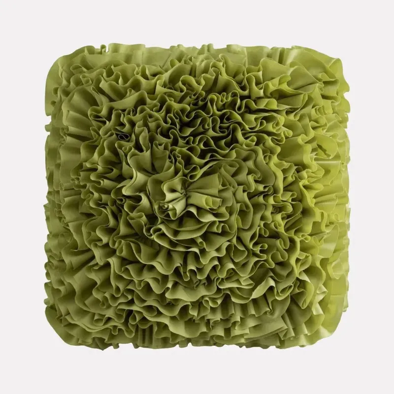Pillow Haven Bettzeug-Grünes Blumensofakissen Kissenbezug - Home Decor Quadratisches Kissen