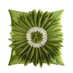 Pillow Haven Bettzeug-Grünes Blumensofakissen Kissenbezug - Home Decor Quadratisches Kissen