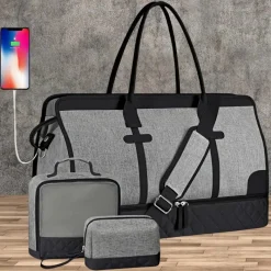 BagAura Taschen & Geldbörsen-Große Familienreisetasche – Reisetasche mit Schuh- und Nassfach