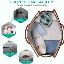 BagAura Taschen & Geldbörsen-Große Familienreisetasche – Reisetasche mit Schuh- und Nassfach