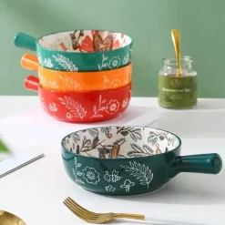 The Culinary Kit Küche & Esszimmer-Große handgefertigte Keramik-Blumenschale mit Tiermotiv – dekorativer Übertopf