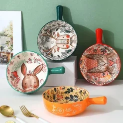 The Culinary Kit Küche & Esszimmer-Große handgefertigte Keramik-Blumenschale mit Tiermotiv – dekorativer Übertopf