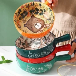 The Culinary Kit Küche & Esszimmer-Große handgefertigte Keramik-Blumenschale mit Tiermotiv – dekorativer Übertopf