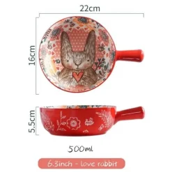 The Culinary Kit Küche & Esszimmer-Große handgefertigte Keramik-Blumenschale mit Tiermotiv – dekorativer Übertopf