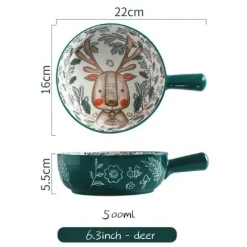 The Culinary Kit Küche & Esszimmer-Große handgefertigte Keramik-Blumenschale mit Tiermotiv – dekorativer Übertopf