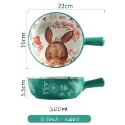 The Culinary Kit Küche & Esszimmer-Große handgefertigte Keramik-Blumenschale mit Tiermotiv – dekorativer Übertopf