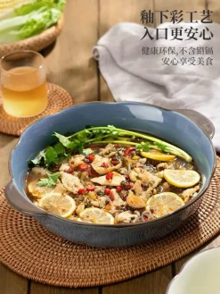 Elegance at the Table Küche & Esszimmer-Große Keramik-Fischschale – Servierschale für Nudeln und Suppe