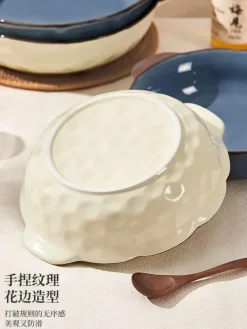 Elegance at the Table Küche & Esszimmer-Große Keramik-Fischschale – Servierschale für Nudeln und Suppe