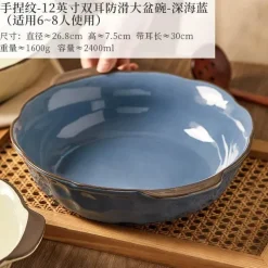 Elegance at the Table Küche & Esszimmer-Große Keramik-Fischschale – Servierschale für Nudeln und Suppe