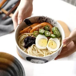 Elegance at the Table Küche & Esszimmer-Große Ramen-Schüssel aus Keramik – vielseitige Suppenschüssel für Nudeln und Salat