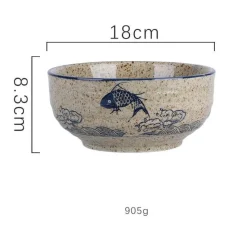 Elegance at the Table Küche & Esszimmer-Große Ramen-Schüssel aus Keramik – 67 Zoll große Nudelsuppenschüssel für Küche und Hotel