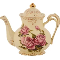 Elegance at the Table Küche & Esszimmer-Große Teekanne aus Porzellan – Europäische Keramik-Teekanne für Nachmittagstee und Kaffee