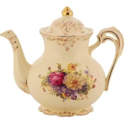 Elegance at the Table Küche & Esszimmer-Große Teekanne aus Porzellan – Europäische Keramik-Teekanne für Nachmittagstee und Kaffee