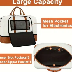 BagAura Taschen & Geldbörsen-Große Wochenendtasche – Reiseaufbewahrung mit Schuhfach und tragbarem Design