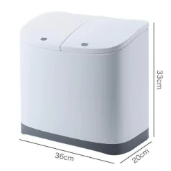 Deco Küche & Esszimmer-Großer doppelwandiger Mülleimer mit Rädern - Mülleimer mit Deckel