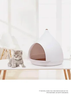 Decor Haustierzubehör|Haustierbetten-Großes Katzenhaus – Katzenunterstand im Wassertropfen-Design