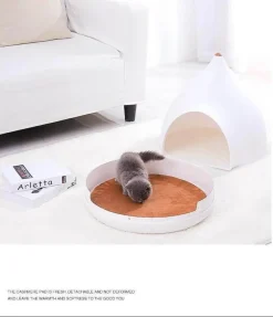 Decor Haustierzubehör|Haustierbetten-Großes Katzenhaus – Katzenunterstand im Wassertropfen-Design