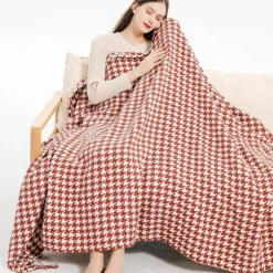 Wrap u0026 Relax Bettzeug-Hahnentritt-Überwurfdecke – Gemütlicher Wohndekor-Akzent