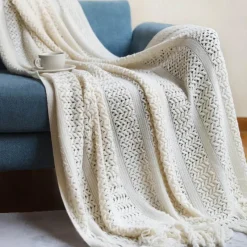 Wrap u0026 Relax Bettzeug-Hahnentritt-Überwurfdecke – Gemütlicher Wohndekor-Akzent