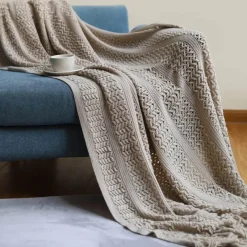 Wrap u0026 Relax Bettzeug-Hahnentritt-Überwurfdecke – Gemütlicher Wohndekor-Akzent