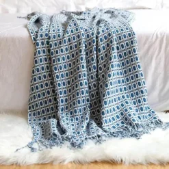 Wrap u0026 Relax Bettzeug-Hahnentritt-Überwurfdecke – Gemütlicher Wohndekor-Akzent