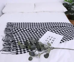 Wrap u0026 Relax Bettzeug-Hahnentritt-Überwurfdecke – Gemütlicher Wohndekor-Akzent