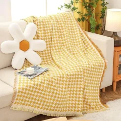 Cozy Haven Bettzeug-Hahnentritt-Überwurfdecke – gemütlicher dekorativer Akzent
