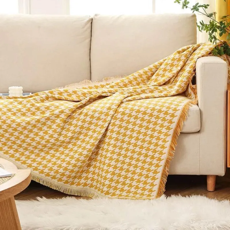 Cozy Haven Bettzeug-Hahnentritt-Überwurfdecke – gemütlicher dekorativer Akzent