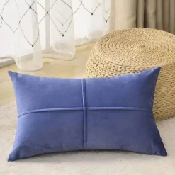 Pillow Haven Bettzeug|Wohndeko-Hahnentritt-Kissenbezug - Schwarz-weißer Kissenbezug mit Schleife, 30 x 50 cm