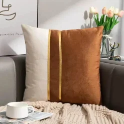 Pillow Haven Bettzeug|Wohndeko-Hahnentritt-Kissenbezug - Schwarz-weißer Kissenbezug mit Schleife, 30 x 50 cm
