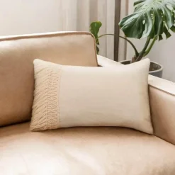 Pillow Haven Bettzeug|Wohndeko-Hahnentritt-Kissenbezug - Schwarz-weißer Kissenbezug mit Schleife, 30 x 50 cm