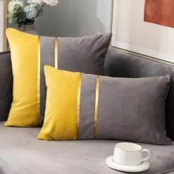 Pillow Haven Bettzeug|Wohndeko-Hahnentritt-Kissenbezug - Schwarz-weißer Kissenbezug mit Schleife, 30 x 50 cm