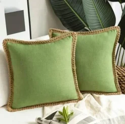 Pillow Haven Bettzeug|Wohndeko-Hahnentritt-Kissenbezug - Schwarz-weißer Kissenbezug mit Schleife, 30 x 50 cm