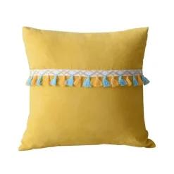 Pillow Haven Bettzeug|Wohndeko-Hahnentritt-Kissenbezug - Schwarz-weißer Kissenbezug mit Schleife, 30 x 50 cm