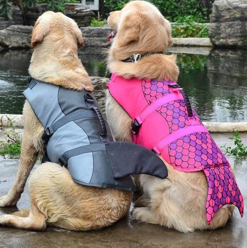 Furendo Haustierzubehör|Reinigungswerkzeuge Für Haustiere-Hai-Rettungsweste für Hunde – Schwimmweste für Haustiere zur Sicherheit im Wasser