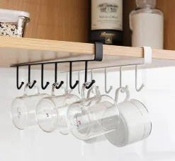 The Decor Haven Küche & Esszimmer-Hakenleiste unter dem Schrank – Küchen-Organizer-Aufhänger