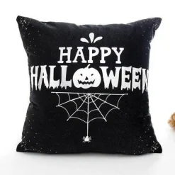 Cozy Haven Bettzeug-Halloween Kissenbezüge - Schwarz-Weiß Gruseliges Dekor