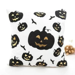 Cozy Haven Bettzeug-Halloween Kissenbezüge - Schwarz-Weiß Gruseliges Dekor