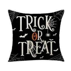 Pillow Haven Bettzeug-Halloween Kissenbezug - Schwarze Hexe Geist Leinen Kissenbezug