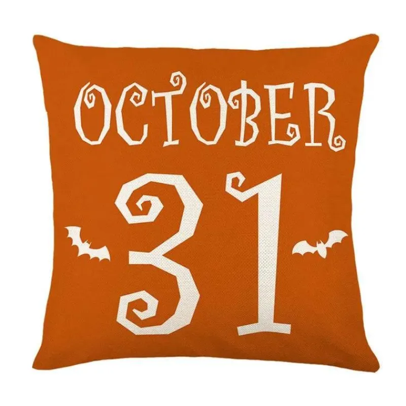 Pillow Haven Bettzeug-Halloween Kissenbezug - Schwarze Hexe Geist Leinen Kissenbezug