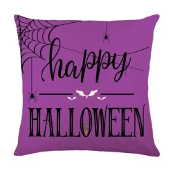 Pillow Haven Bettzeug-Halloween Kissenbezug - Schwarze Hexe Geist Leinen Kissenbezug