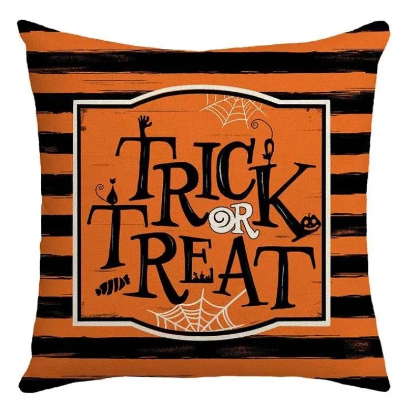 Pillow Haven Bettzeug-Halloween Kissenbezug - Schwarze Hexe Geist Leinen Kissenbezug