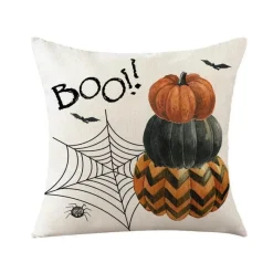 Pillow Haven Bettzeug-Halloween Kissenbezug - Schwarze Hexe Geist Leinen Kissenbezug