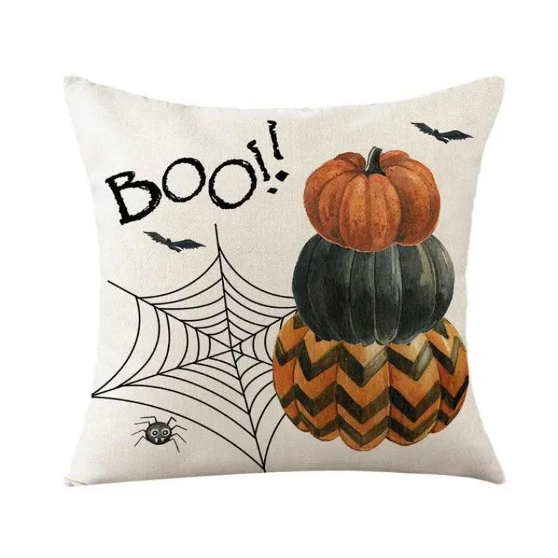 Pillow Haven Bettzeug-Halloween Kissenbezug - Schwarze Hexe Geist Leinen Kissenbezug